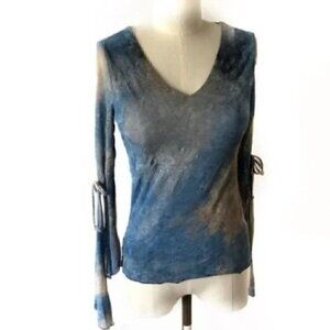 Poetry Top Juniors M Peasant Witch Sash Sleeve Crepe 2000s Elf Cosplay Faerie 90